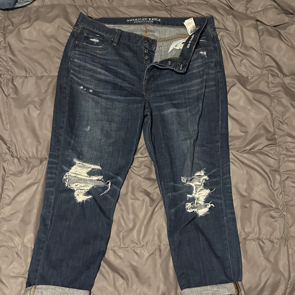 Women's American Eagle Outfitters Dark Indigo size 16 Long Vintage hi-Rise Jeans